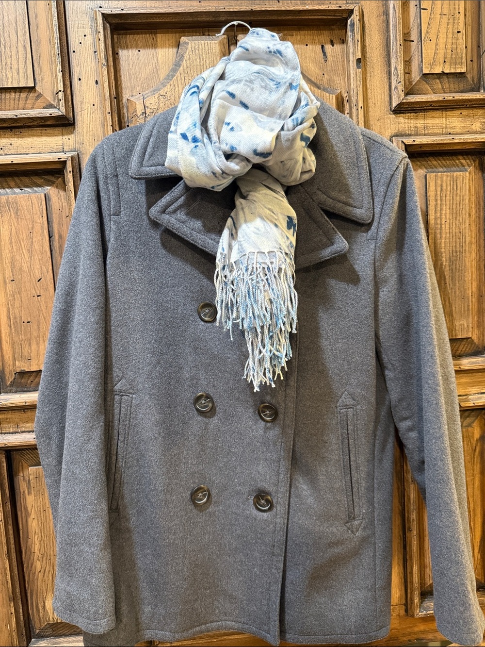 GAP Women's Double-Breasted Peacoat in Heather Gray